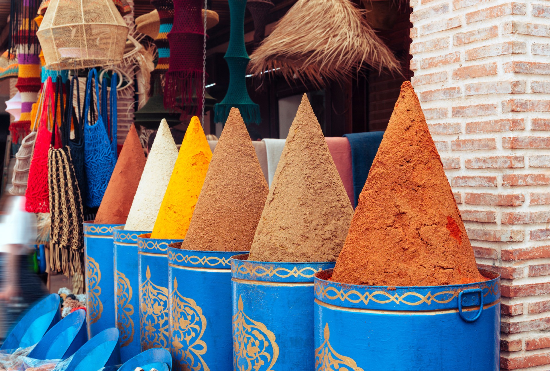 Moroccan spices market in the Medina of Marrakech